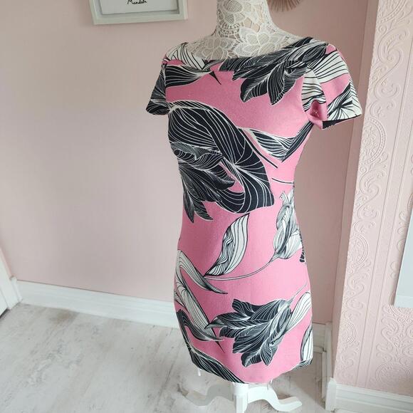 EUC Beautiful Yoana Baraschi Pink Black white dress adorable 4 YY9 - Picture 1 of 9
